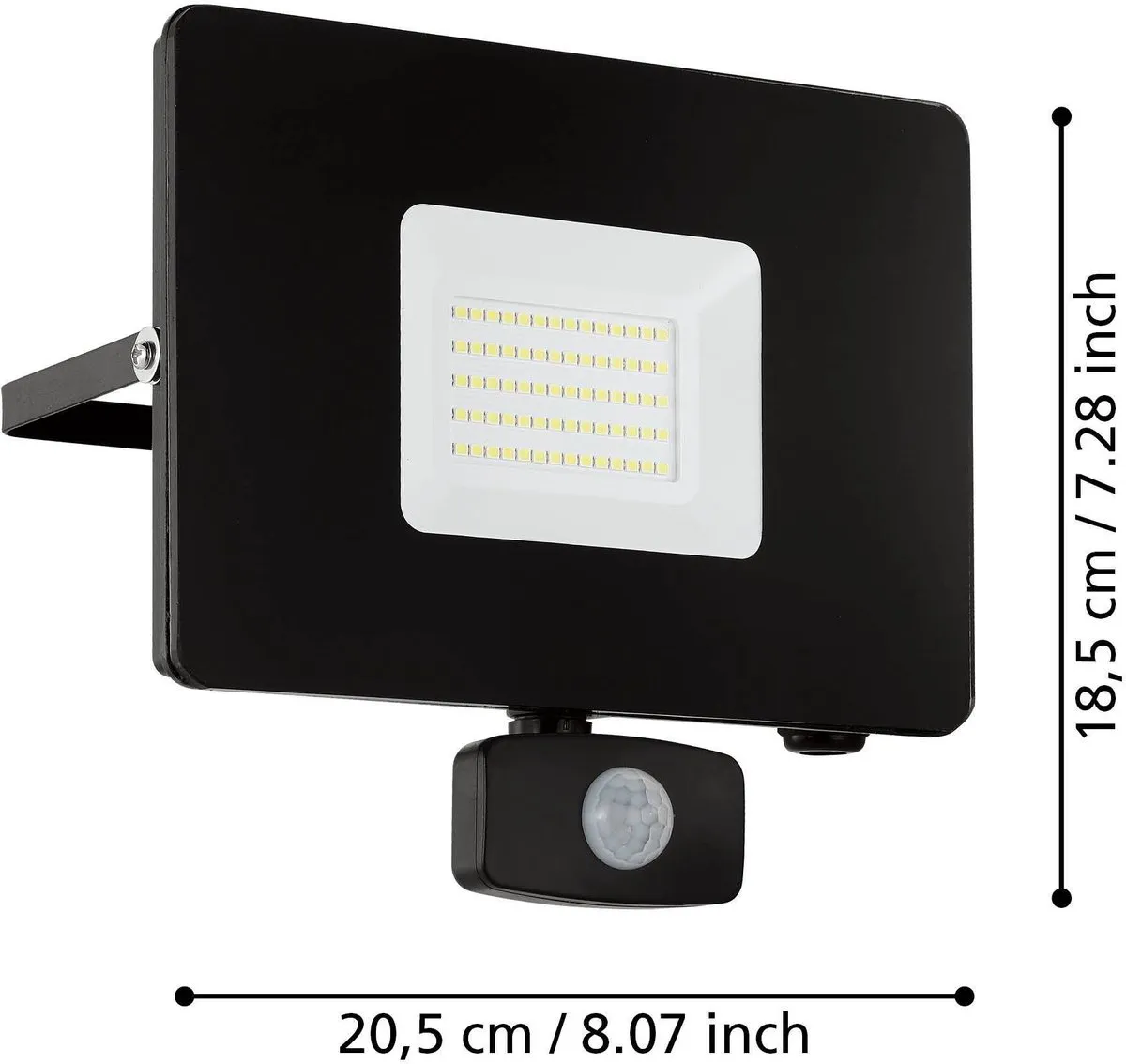 Eglo Faedo 3 LED Straler met Sensor 50W - Zwart