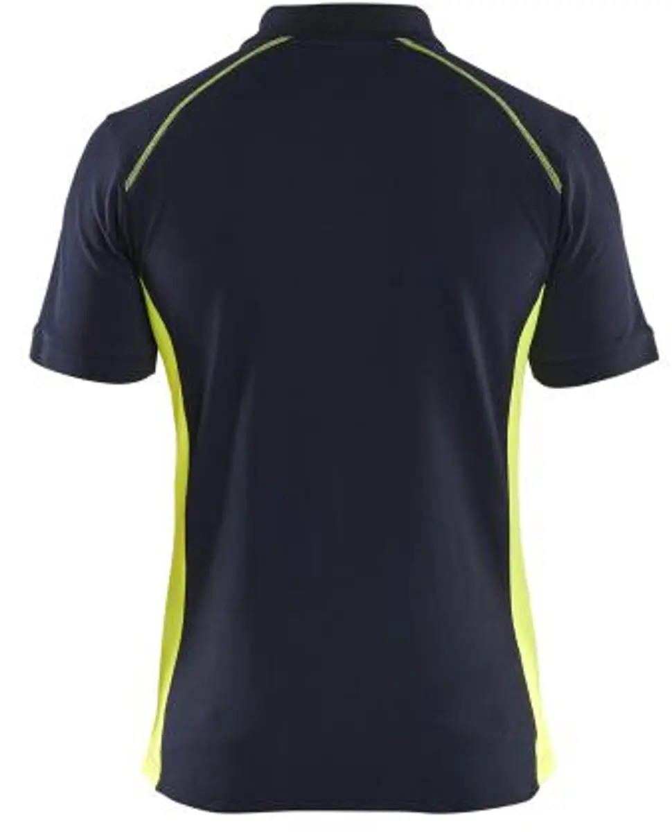 Blåkläder Poloshirt Piqué 3324-1050 - M - Donker marineblauw/High Vis Geel
