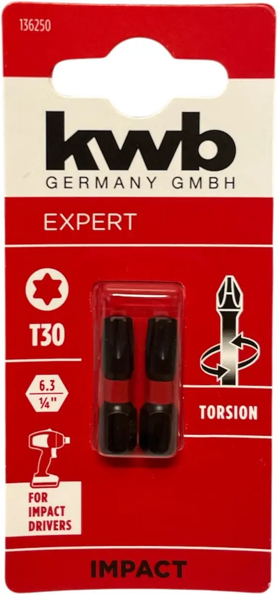 KWB 2 Bitjes Torsion 25mm T30