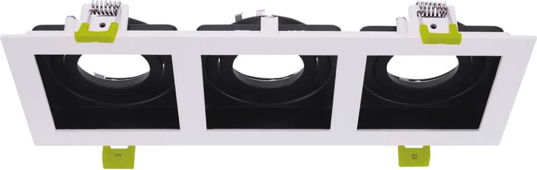 Integral Inbouwspot 27x10cm 3x GU10 Kantelbaar - Zwart/Wit