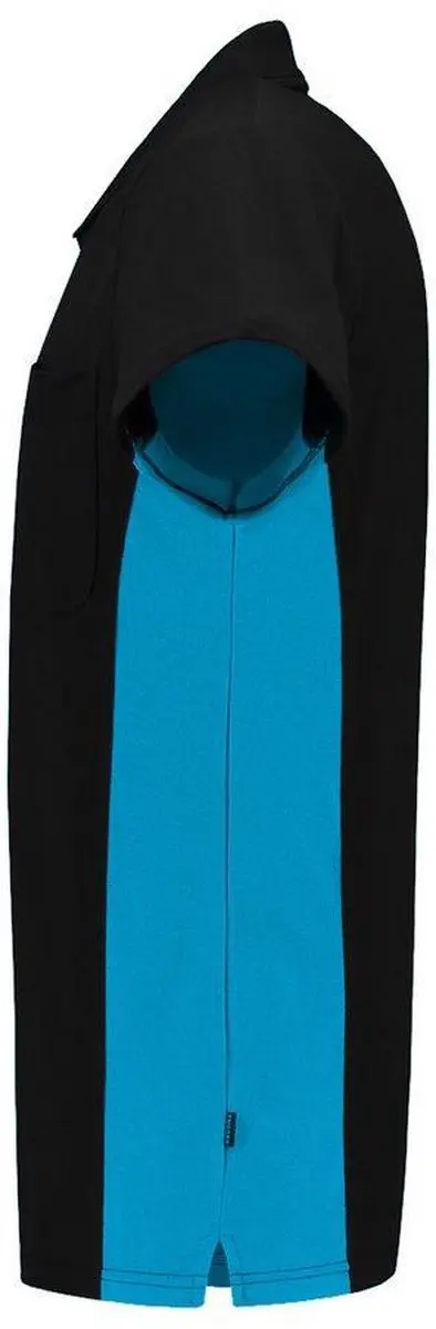Tricorp 202002 Poloshirt Bicolor - Zwart/Turquoise - 5XL