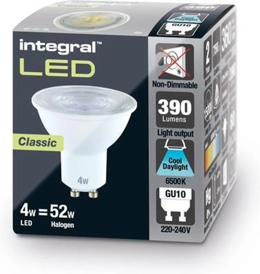 Integral Spot GU10 4W Daglicht 6000K - Helder