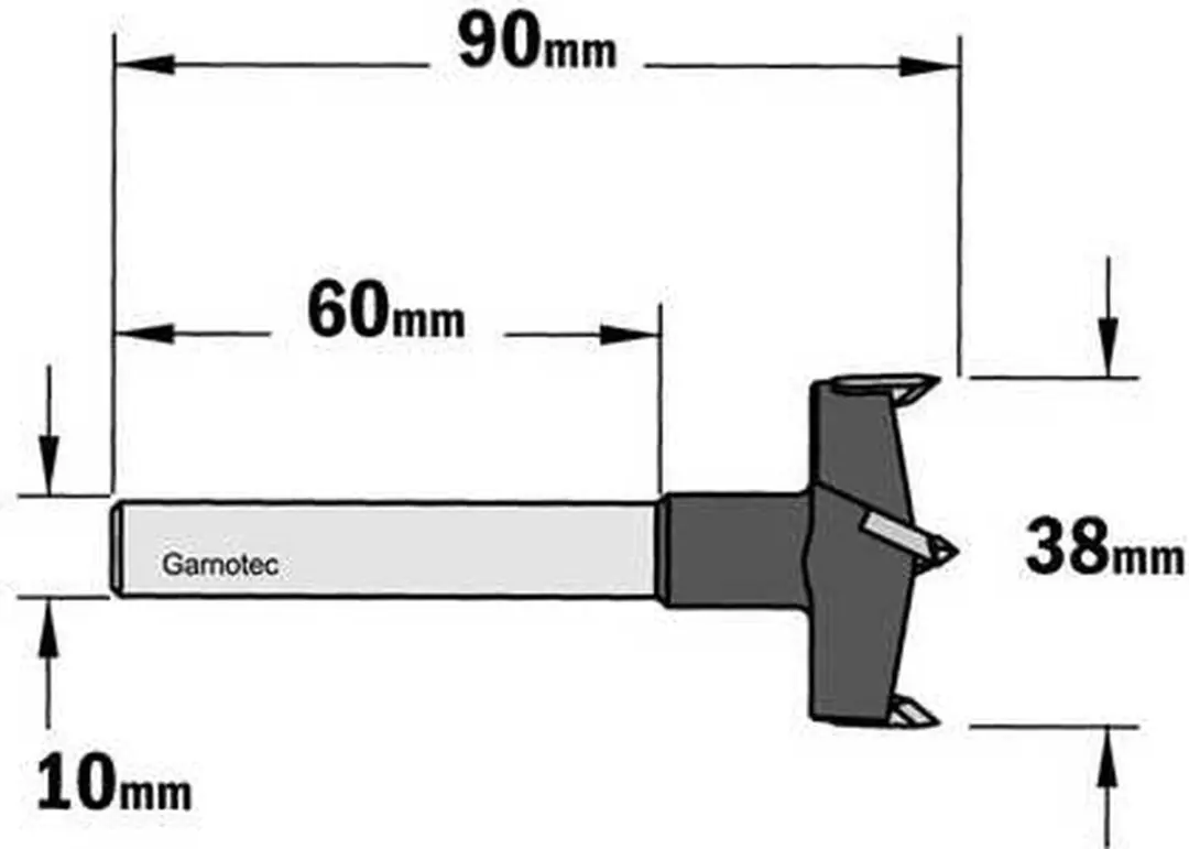 CMT Cilinderkopboor D=38mm - Hout