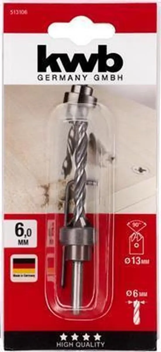 KWB Opsteek Verzinkboor 6mm - Metaal - MPN 513106