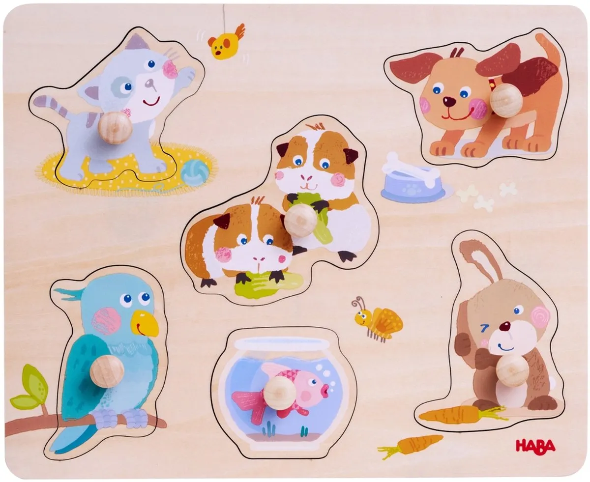 Haba Inlegpuzzel Huisdieren 6-delig