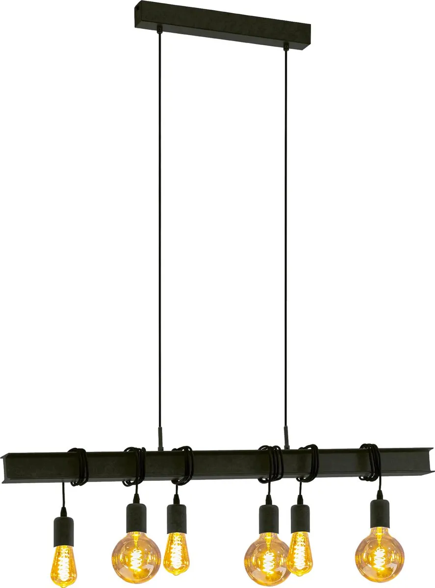 Eglo Townshend 6 Hanglamp - 100,5cm - Zwart
