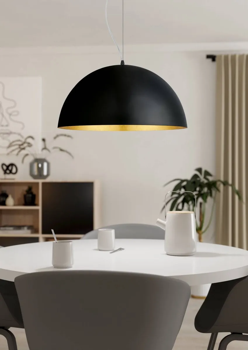 Eglo Gaetano 1 Hanglamp Ø53cm - Zwart/Goud - afbeelding 6 van 6