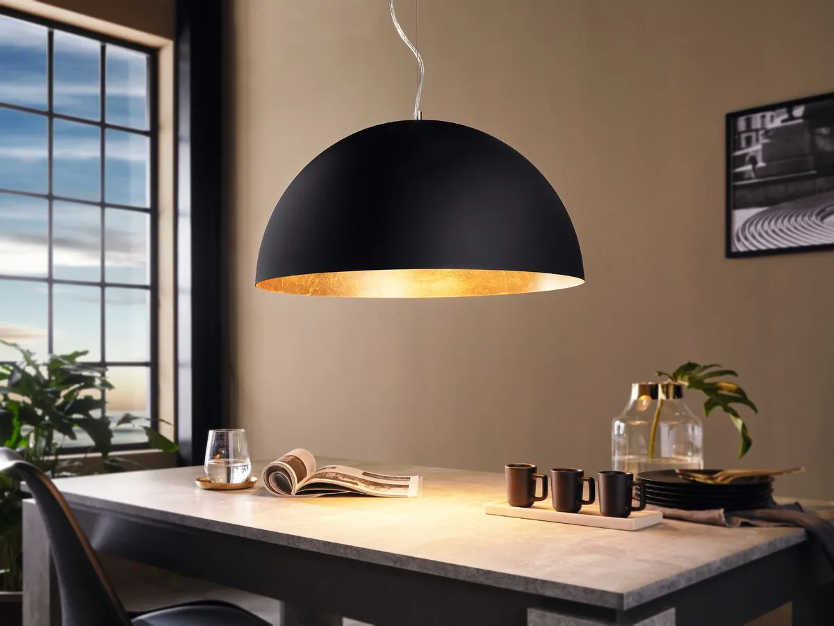 Eglo Gaetano 1 Hanglamp Ø53cm - Zwart/Goud