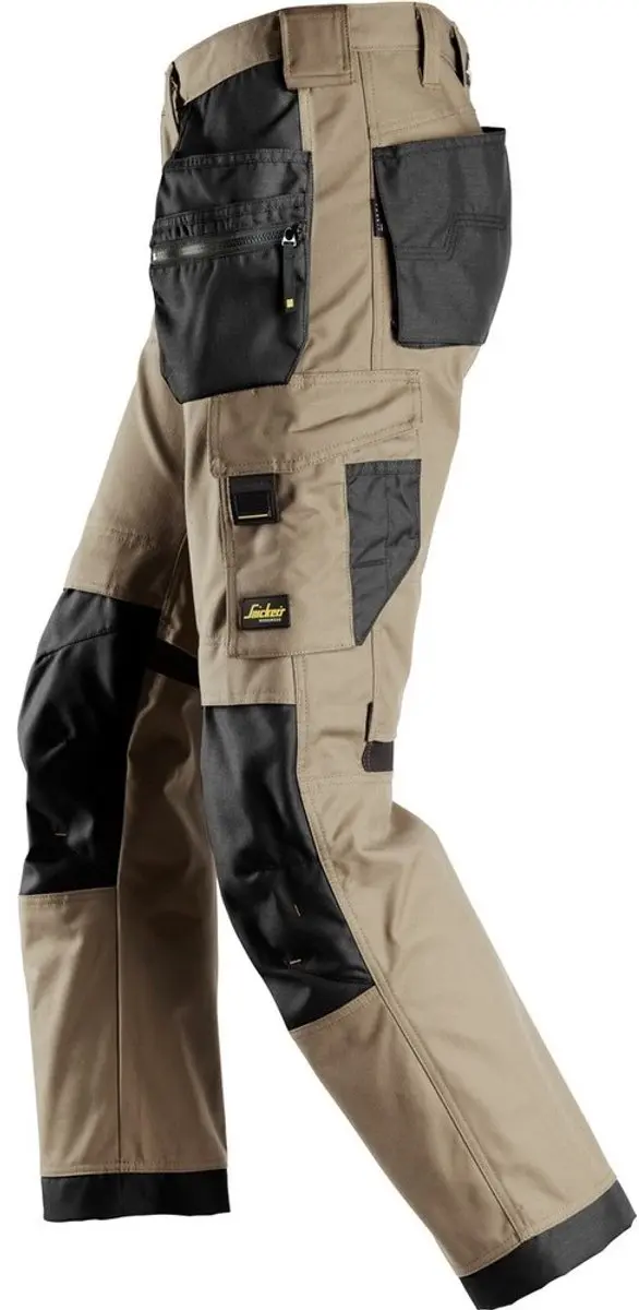 Snickers 6224 AllroundWork Werkbroek - Khaki/Zwart - 46