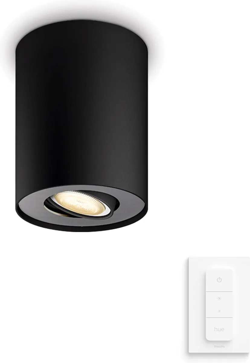 Philips Hue Pillar Opbouwspot GU10 - 1 Spot - Zwart
