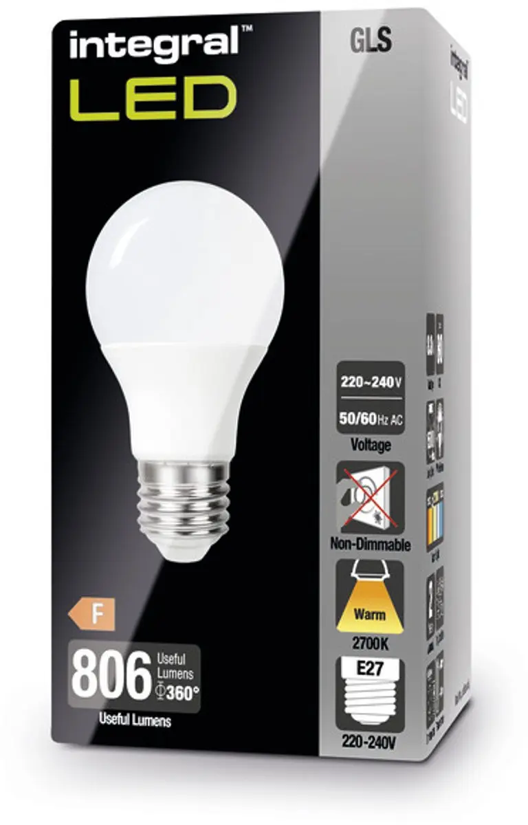 Integral E27 LED A60 7W 806 Lm Warm Wit - 5 Stuks