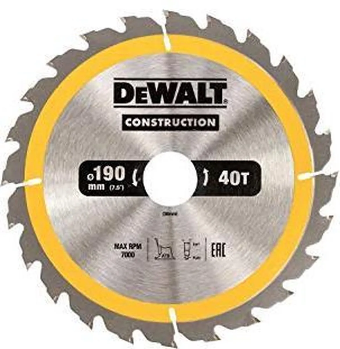 DeWalt DT1945 Cirkelzaagblad 190mm - 40T Metaal/Hout