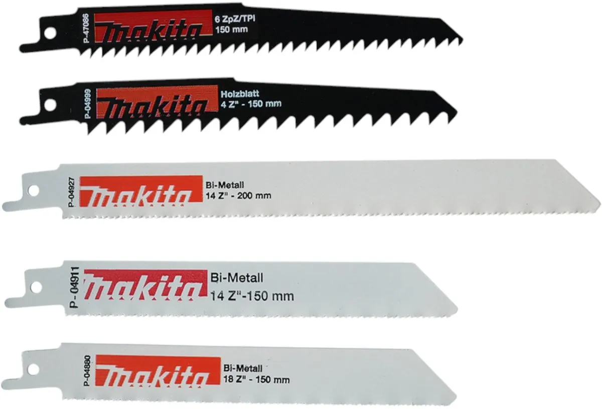 Makita P-83967 Reciprozaagbladen Set - 5-delig