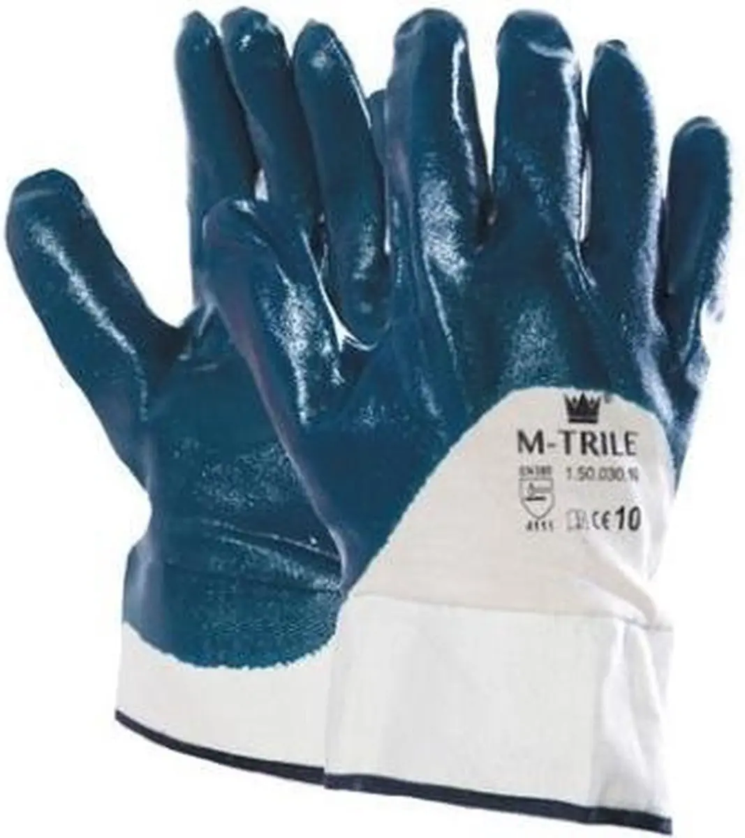 Oxxa Cleaner 50-030 Nitril/Katoen Handschoenen - 12 Paar - Blauw/Wit - M
