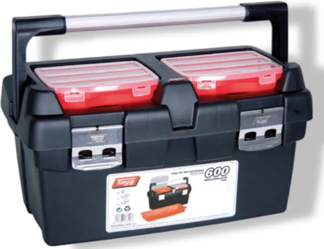 TAYG Gereedschapskoffer TG600 - 600x305x295mm - 5-delig - Zwart/Rood/Zilver