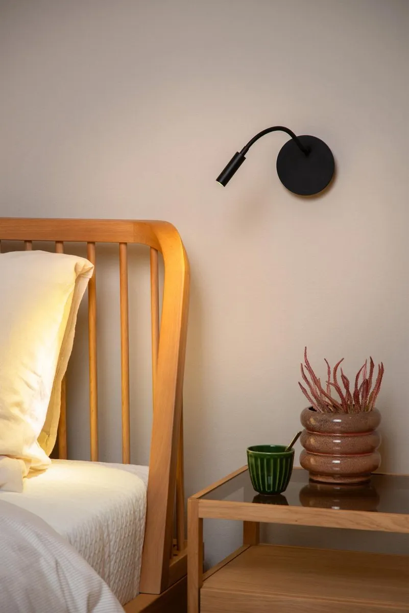 Lucide JOLIJN Oplaadbare Bedlamp - Ø11cm LED 3000K Magnetisch - Zwart