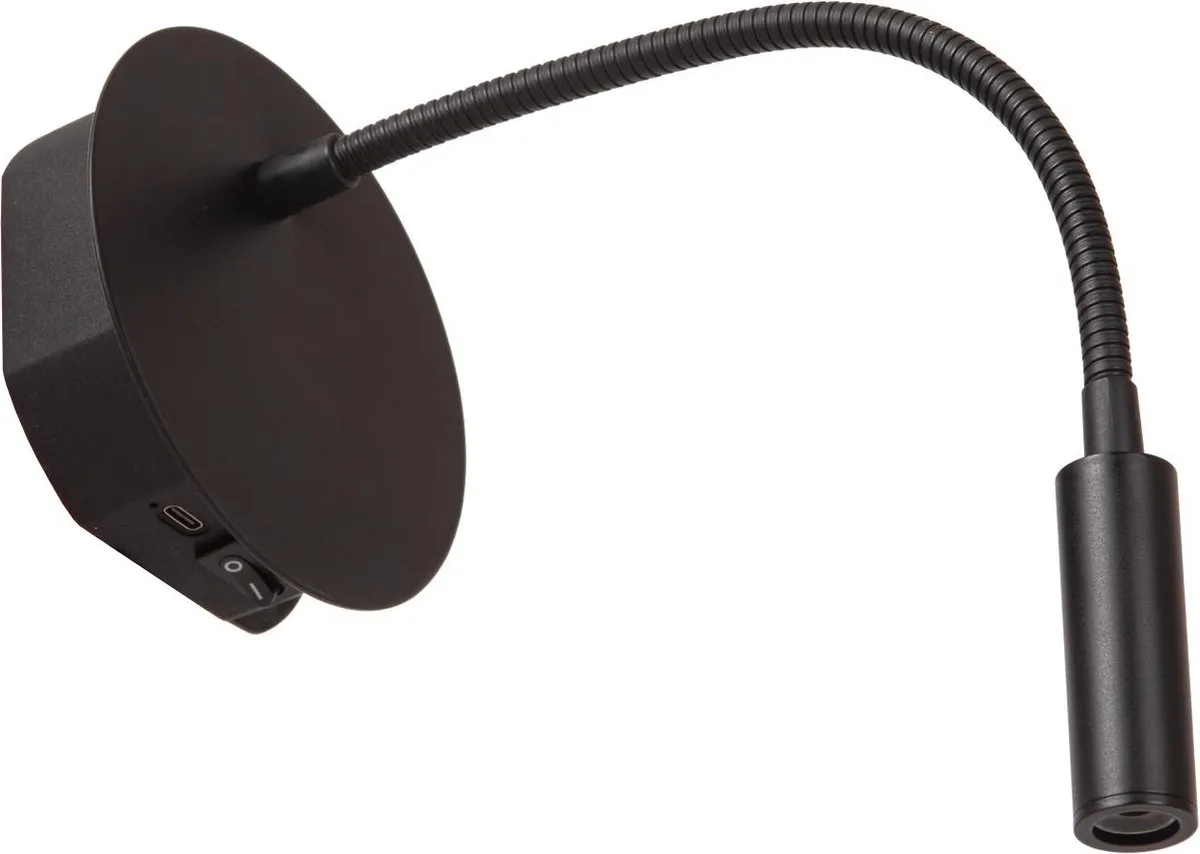 Lucide JOLIJN Oplaadbare Bedlamp - Ø11cm LED 3000K Magnetisch - Zwart