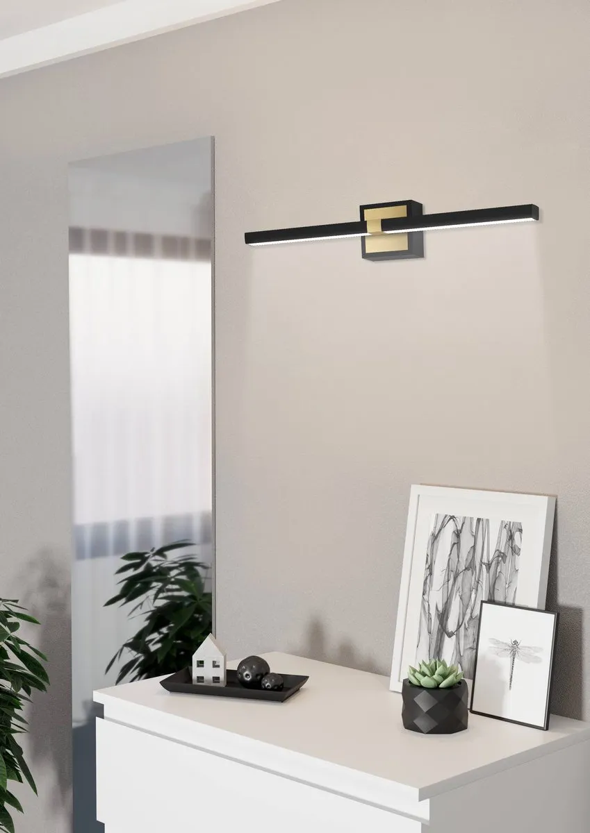 Eglo Peguera Wandlamp LED 60cm - Zwart/Goud