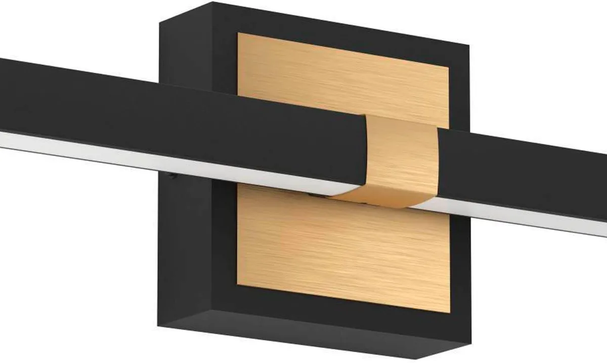 Eglo Peguera Wandlamp LED 60cm - Zwart/Goud