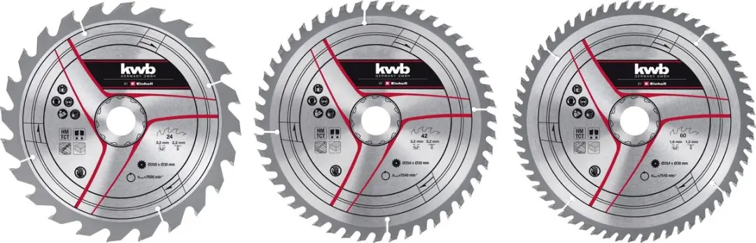 KWB Zaagblad-set 24/42/60 Tanden 250mm - 3 Stuks - afbeelding 6 van 6