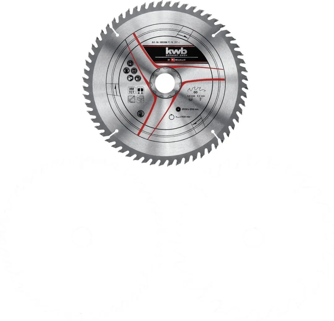 KWB Zaagblad-set 24/42/60 Tanden 250mm - 3 Stuks