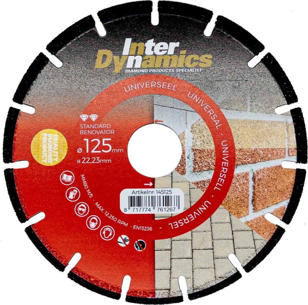 InterDynamics Renovator Standard Diamantdoorslijpschijf 125x22,23mm