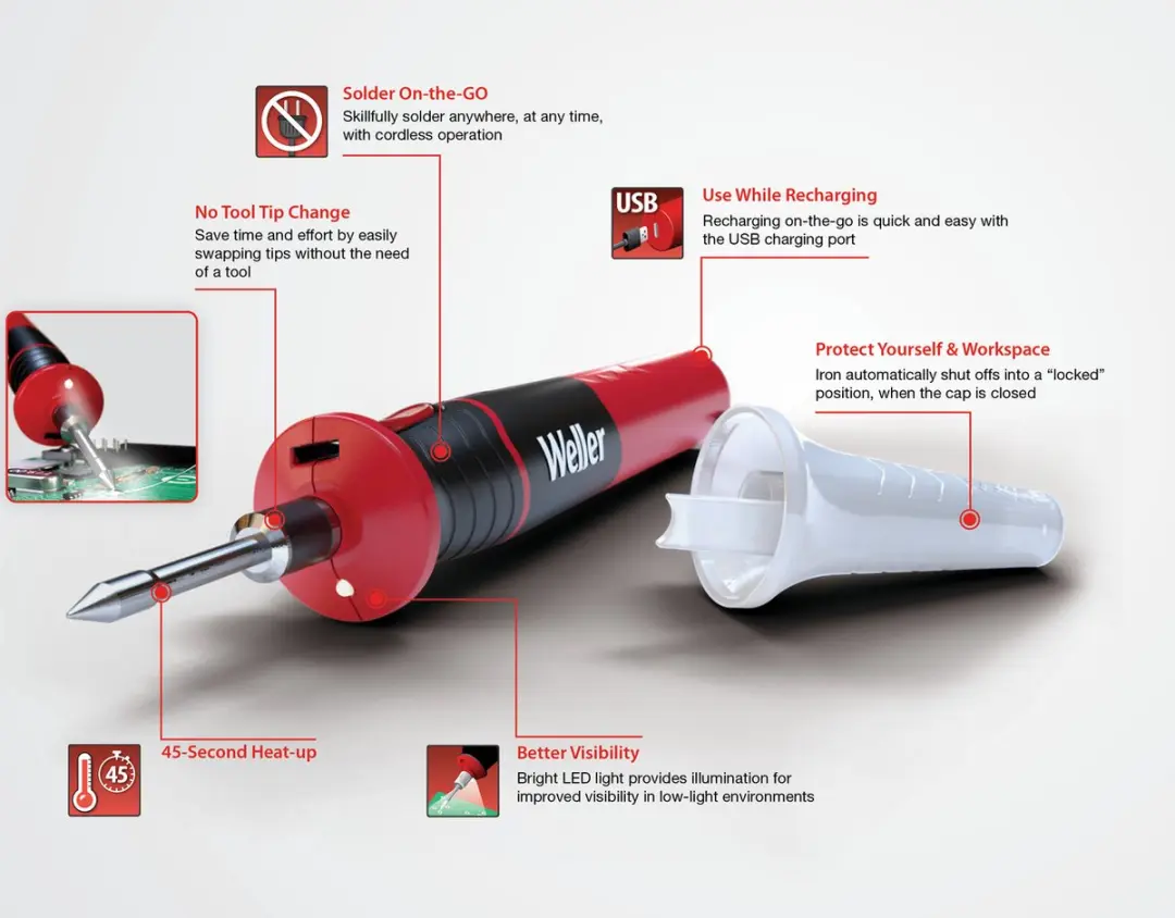 Weller WLBRK12EU Oplaadbare Soldeerbout 12W - 510°C