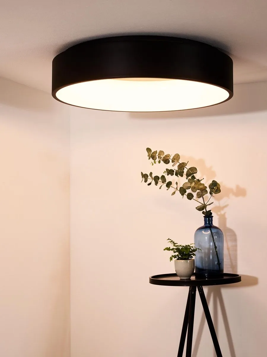 Lucide Talowe LED Plafondlamp Ø60cm - 42W 3000K - Zwart