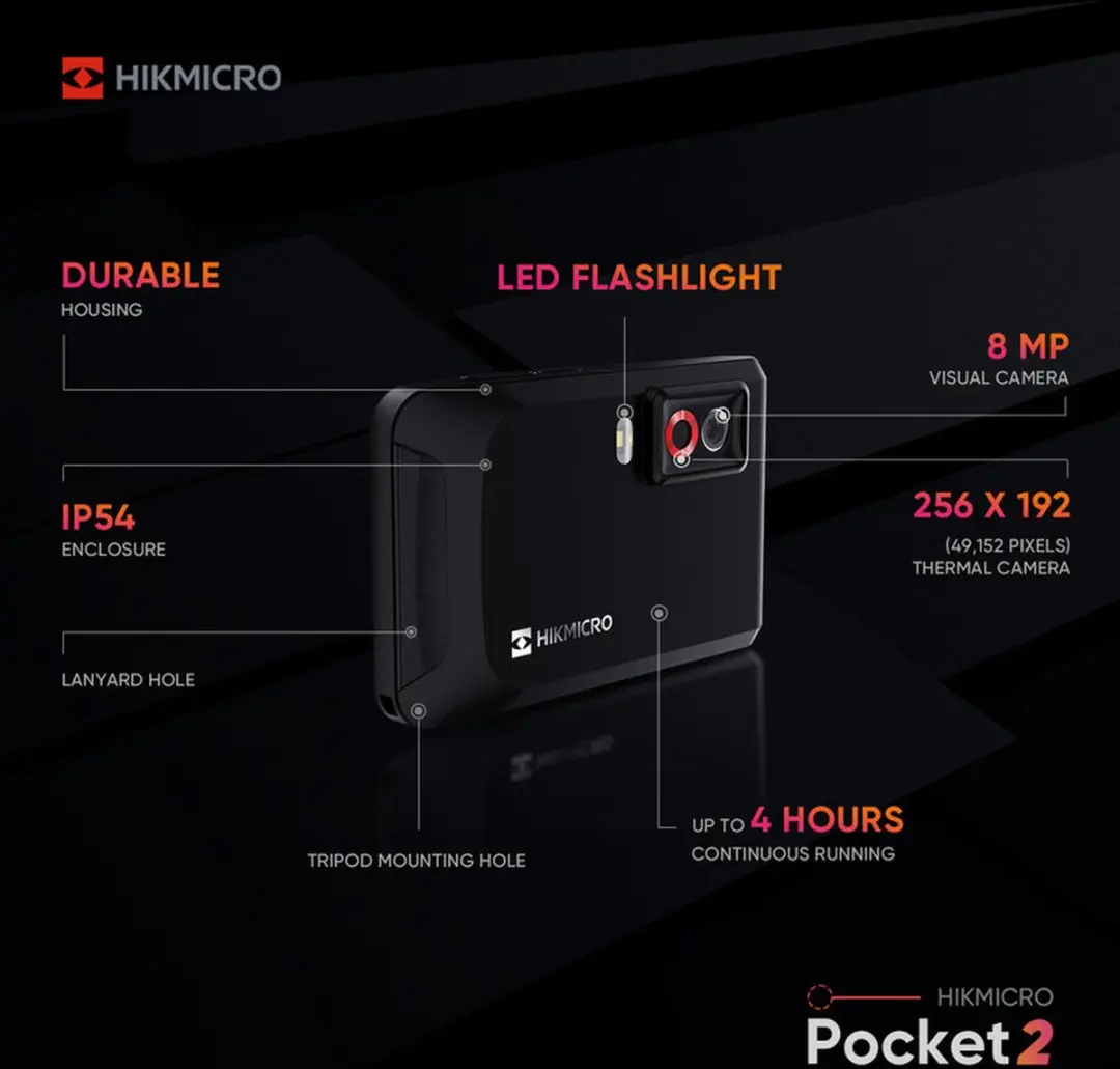 HikMicro Pocket Warmtebeeldcamera 256x192 - 25Hz - Zwart