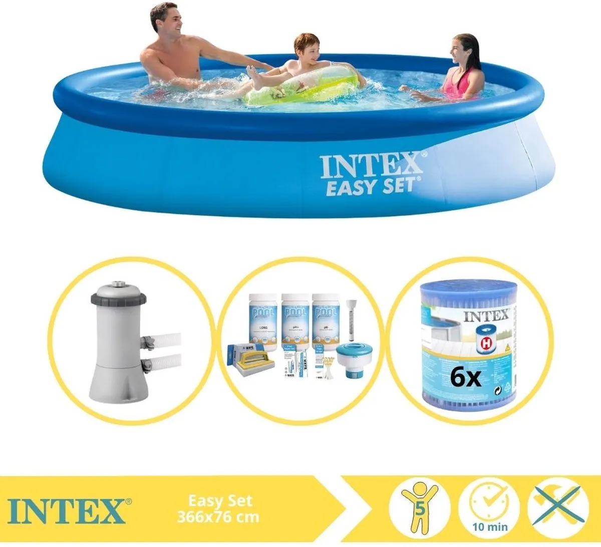 Intex Easy Set 28130NP Opblaaszwembad 366x76cm
