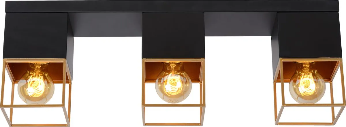 Lucide RIXT Plafondlamp 3xE27 - Zwart