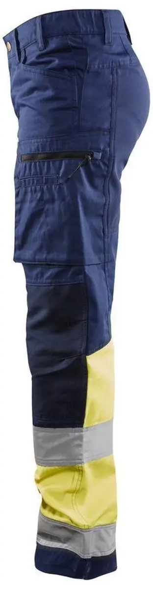 Blåkläder Dames Werkbroek 7161-1811 High Vis - Marine/Geel - Maat 34