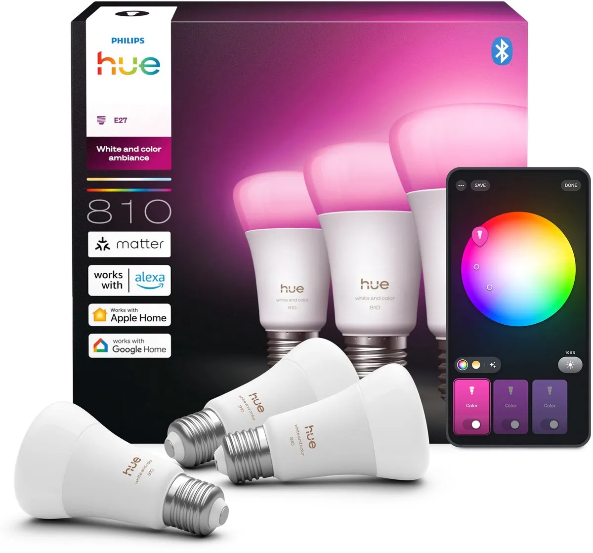 Philips Hue Slimme LED A60 E27 RGBW 6W