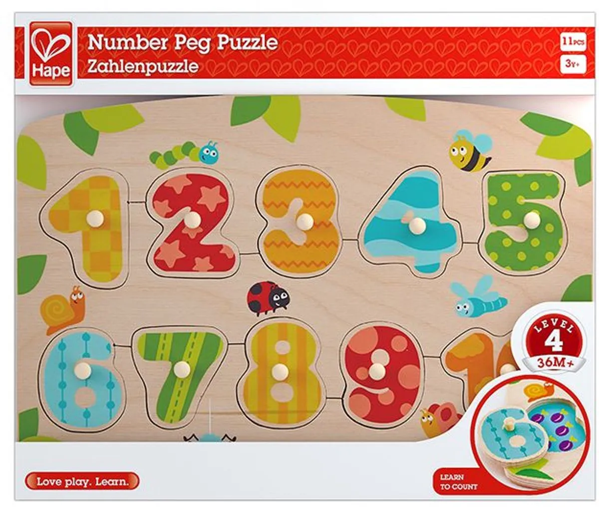 Hape Getallenpuzzel 11-delig - Veelkleurig