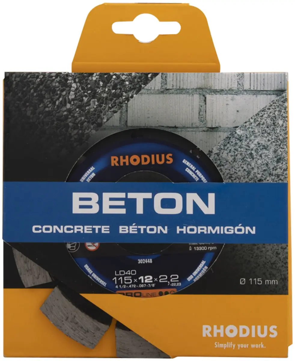 Rhodius LD40 115mm Diamantschijf - Beton - 22.23mm As