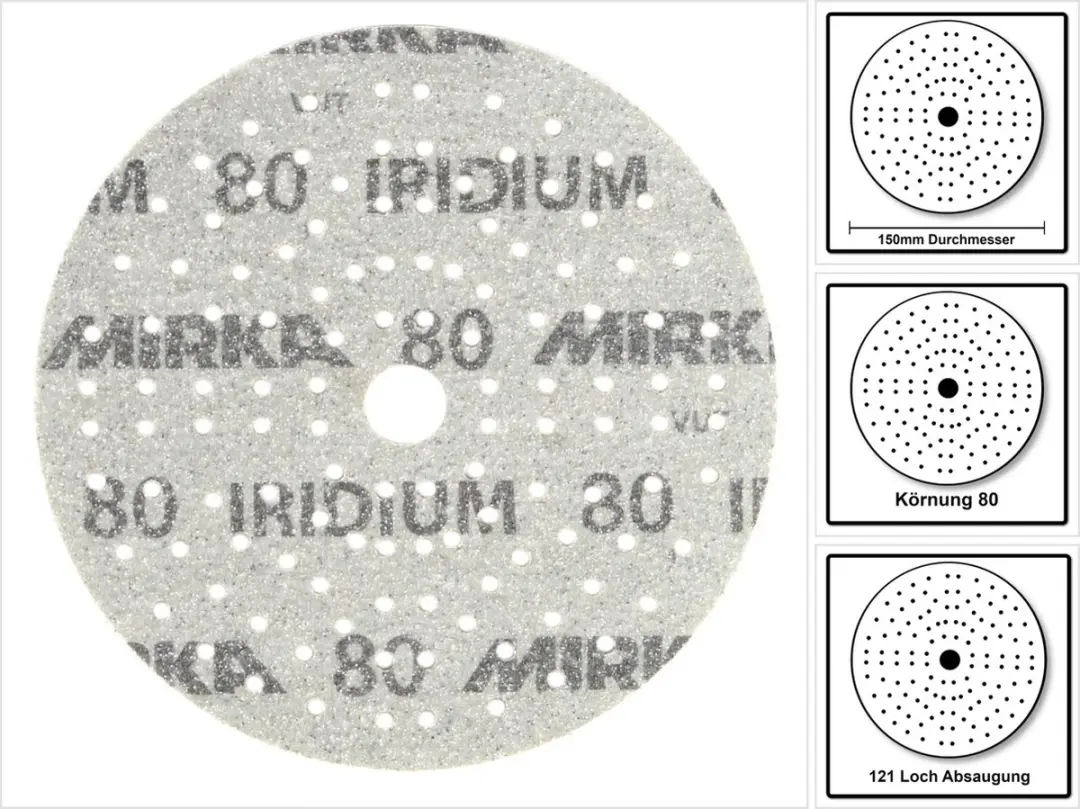 Mirka Iridium 150mm P80 - 100 Stuks
