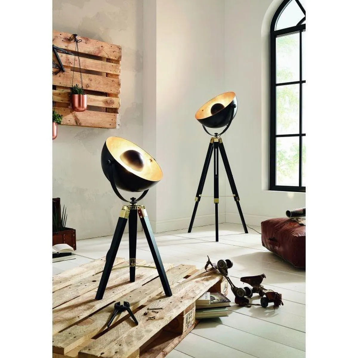 Eglo Covaleda Tafellamp E27 - Ø38cm - Zwart/Goud