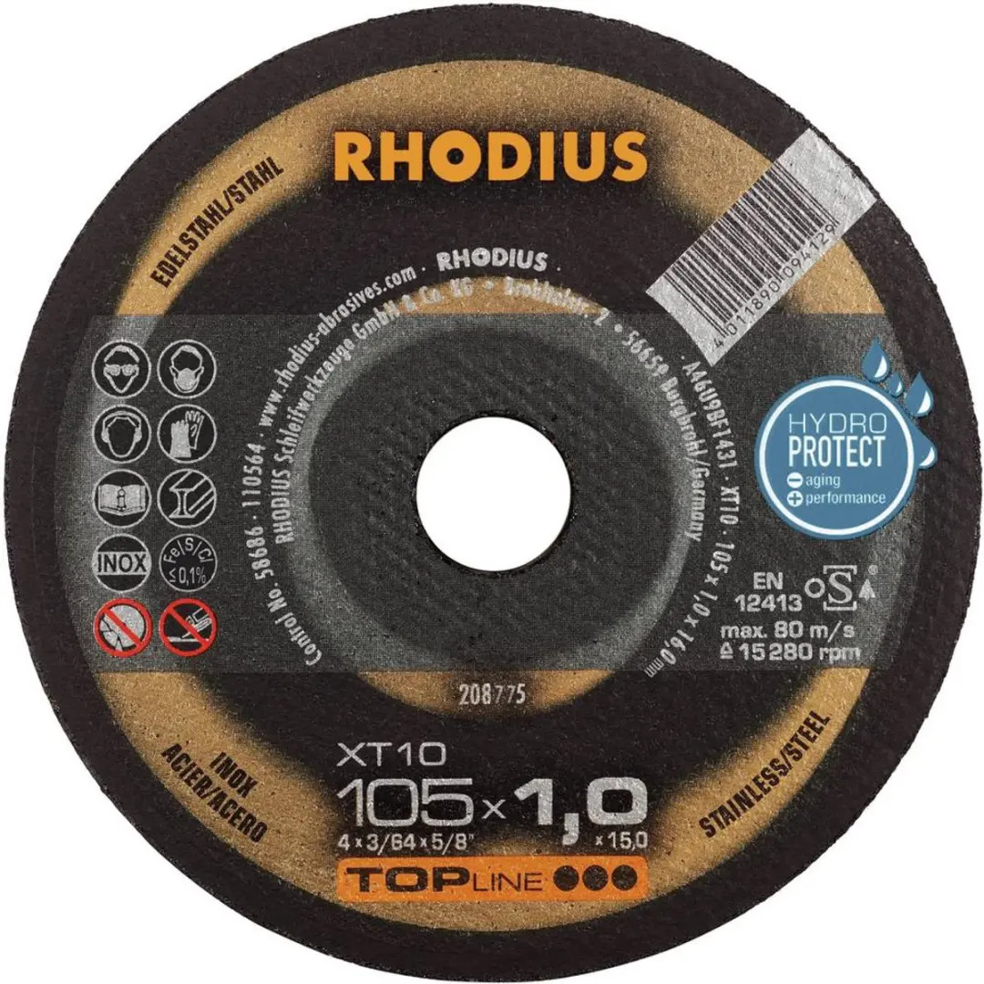 Rhodius XT10 208775 Doorslijpschijf RVS/Staal