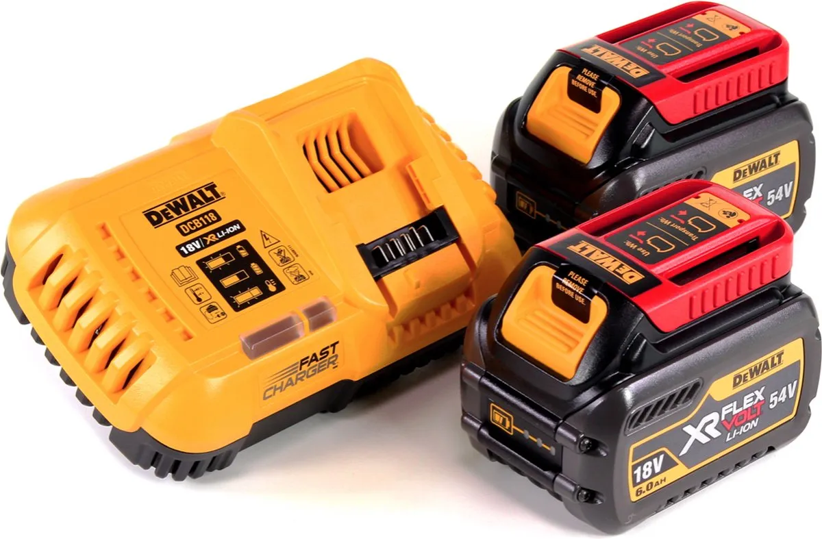 DeWalt DCB118T2 Starterset 2x DCB546 54V 6.0Ah Accu + Snellader - afbeelding 6 van 6
