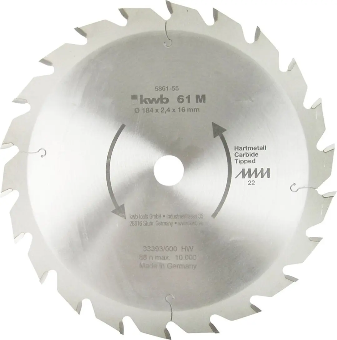 KWB 5861-55 Cirkelzaagblad 184mm Hout