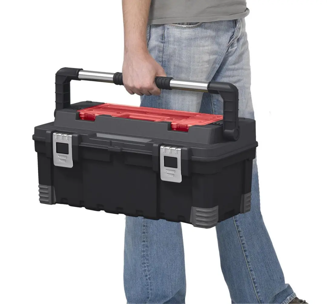 Keter Hawk Gereedschapskoffer XL 237784 - 66x28,7x26,6cm - Zwart/Rood - afbeelding 6 van 6