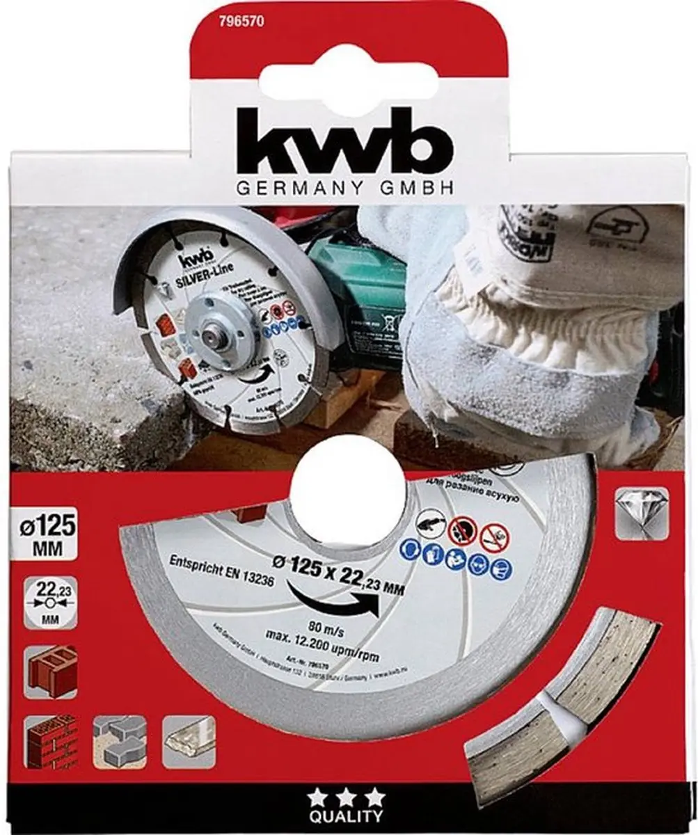 KWB Kraftixx Dia-doorslijpschijf Zilver 125mm