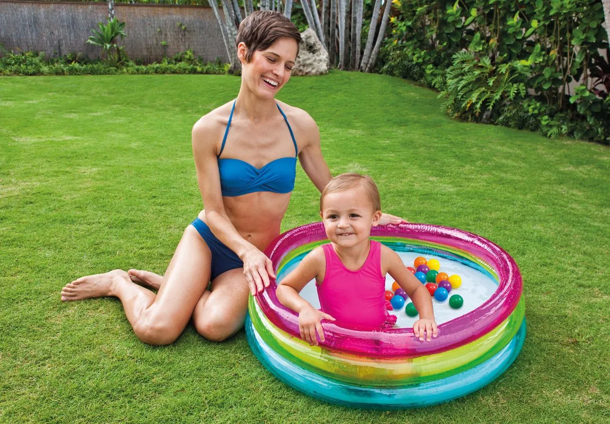 Intex Classic 3-Ring Baby Ballenbak 50 Ballen - Blauw