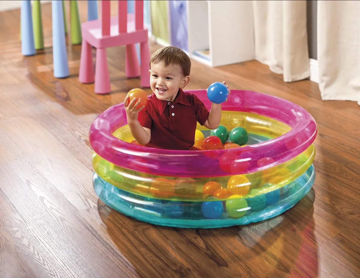 Intex Classic 3-Ring Baby Ballenbak 50 Ballen - Blauw