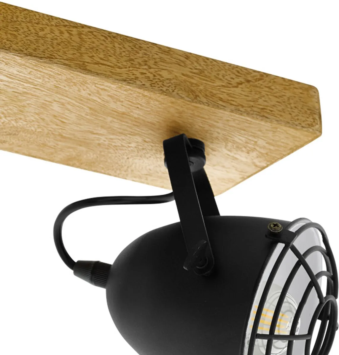 Eglo Gatebeck Wandlamp 3xE14 - Ø59cm - Hout/Zwart