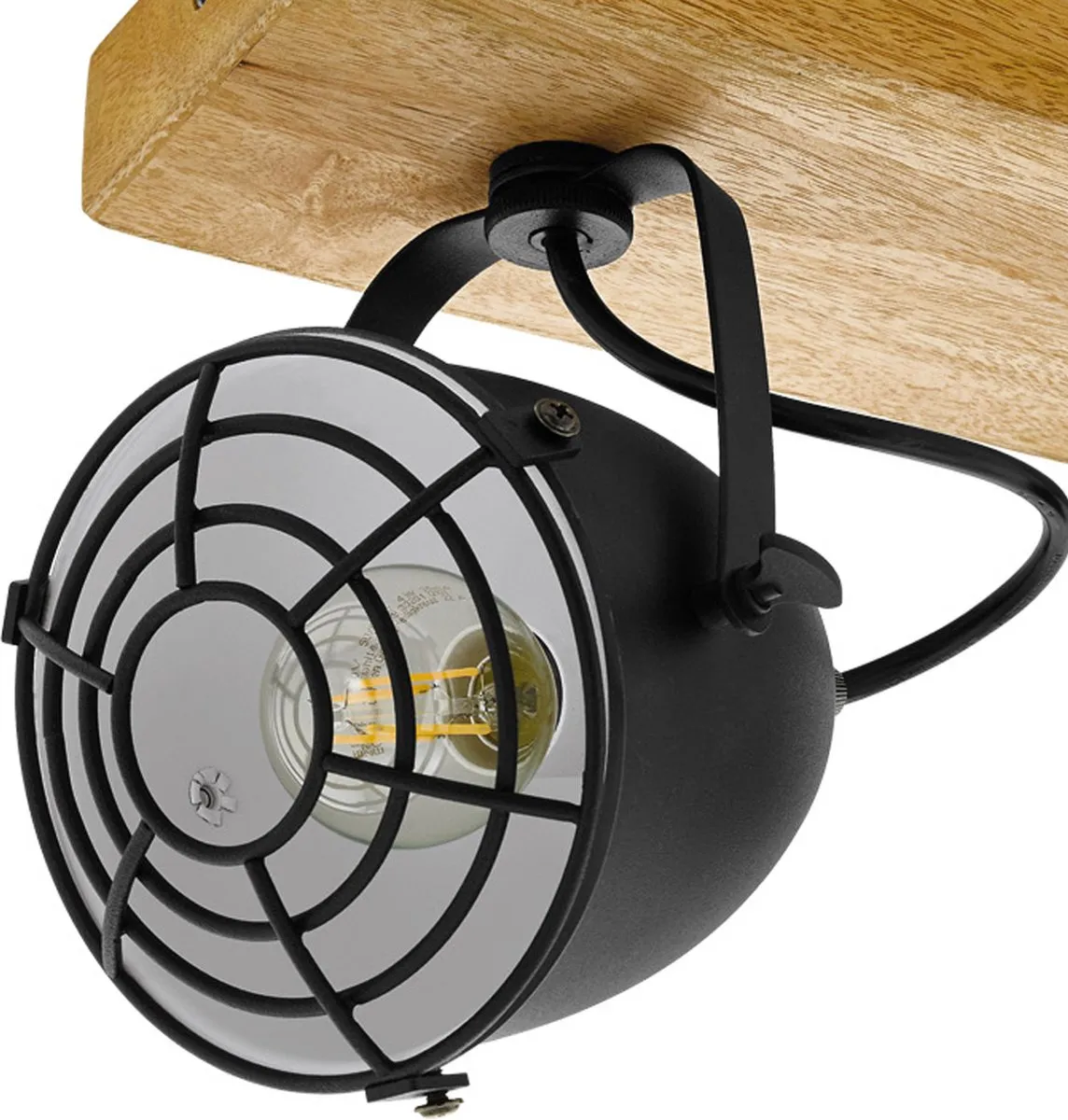 Eglo Gatebeck Wandlamp 3xE14 - Ø59cm - Hout/Zwart