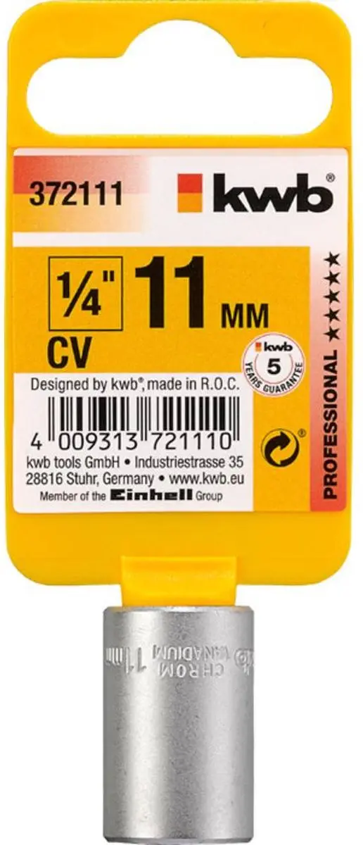 KWB Dopsleutel 1/4" 11mm