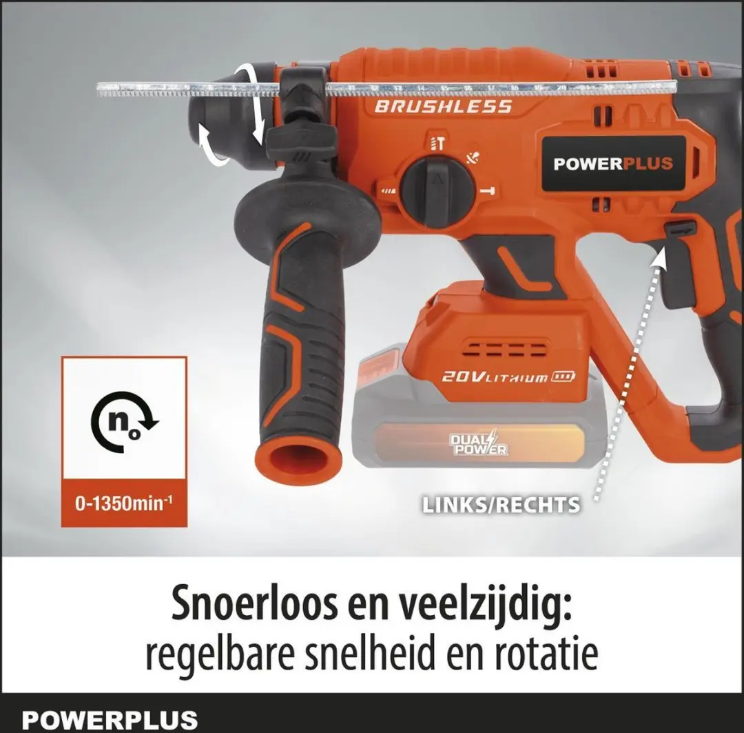 Powerplus POWDP15630 Accuboormachine - 20V - 22mm Beton