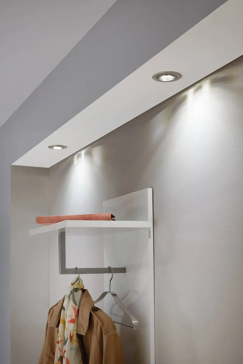 Eglo Tedo LED Inbouwspot Set 3 Stuks - Ø80mm - Nikkel-Mat - Kantelbaar