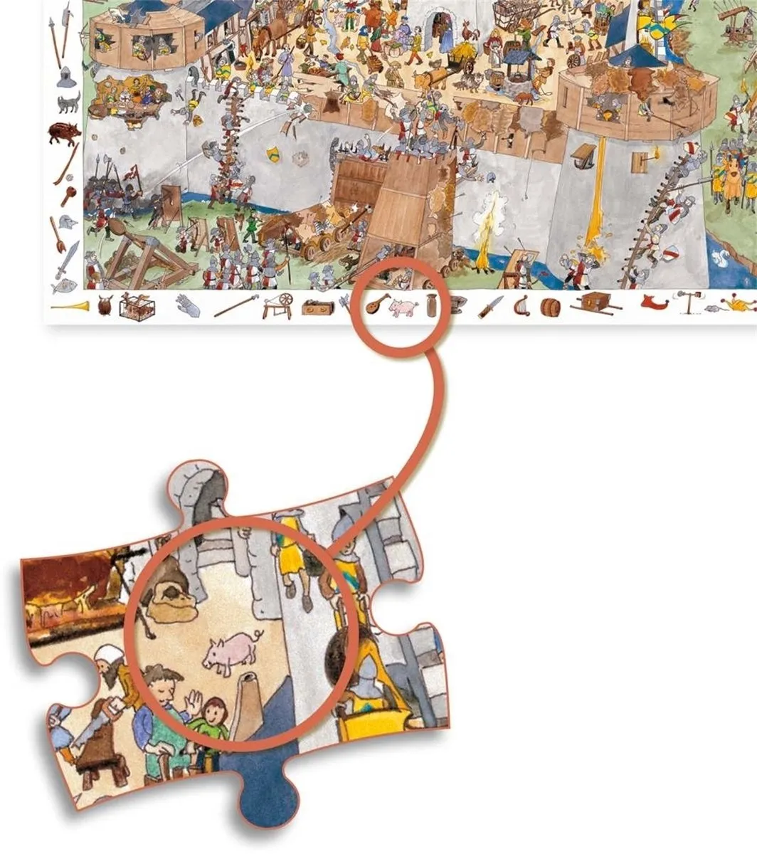 Djeco Bescherm het kasteel Puzzel - 100 Stuks - Multicolor